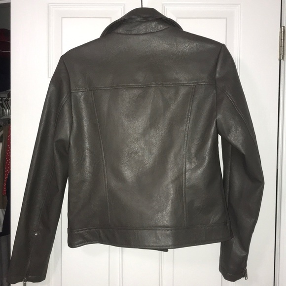 Faux Gray Leather Jacket - Picture 2 of 4